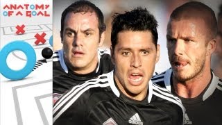 David Beckham Cuauhtemoc Blanco Christian Gomez combine for 2008 MLS AllStars  Anatomy of a Goal [upl. by Eikciv]