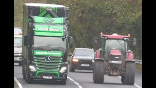 MercedesBenz Actros L quotGreen Groupquot vs Case tractor  A1M motorway race  truckspotting [upl. by Herm]