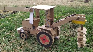 How To Make Amazing Mini Tractor Kaise Banaen From Cardboard DIY [upl. by Aivekal]