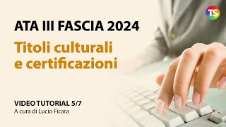 Ata terza fascia 2024 come inserire i titoli culturali e le certificazioni  VIDEO TUTORIAL 57 [upl. by Yrahcaz]