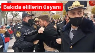 Bakıda Qarabağ əlillərinin üsyanı davam edir Nazirliyə polis dəstələri töküldü [upl. by Mateo]