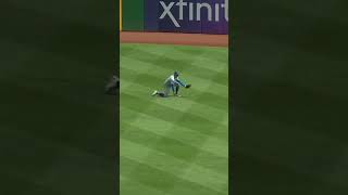 Brandon Nimmo makes a great diving grab 👏 baseball defense highlights [upl. by Iralam998]