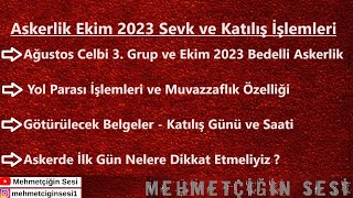 Askerlik Ekim 2023 Sevk İşlemleri  Mehmetçiğin Sesi [upl. by Cordle]