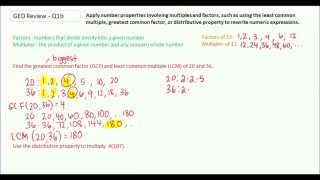 GED Study Guide Math  Greatest Common Factor GCF and Least Common Multiple LCM [upl. by Reinert]