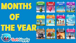 Month Names song for Kids Months of the Year GetGiggly Nursery Rhymes and Kids Songs [upl. by Tomi]