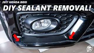 HOW TO REMOVE SILICONE SEALANT DIY GUIDE  SILICON REMOVAL  HONDA BRIO RS 2017 [upl. by Athalee]