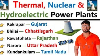 Thermal Nuclear And Hydroelectric Power PlantsNuclear Power Plant Of IndiaStatic Gk Geography [upl. by Mauldon]