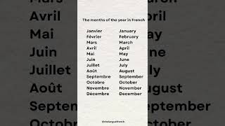 The months of the year in French [upl. by Norling]