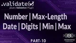 10  Number MaxLength Date Digits Min Max Validations In jQuery Validation Plugin HindiUrdu [upl. by Lydell]