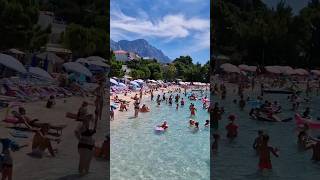 Chorwacja 2023 Baška Voda Plaża Wakacje w sezonie Hit Riviera Makarska urlop croatia [upl. by Fortier]