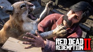 Random Cougars Terrorize RDR2 NPCs [upl. by Eppes195]