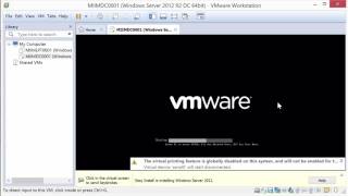 Installing Windows Server 2012 R2 Datacenter as a virtual machine into VMware 120 Pro [upl. by Vasya]