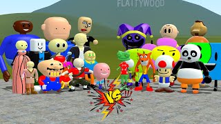 👨‍🦲The fight of all the bald 3D MEMES VS 3D MEMES IN Garrys Mod [upl. by Adnolor]