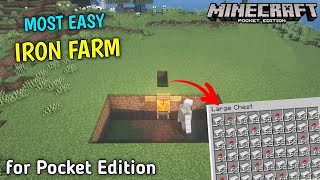 Most Easy Iron Farm Minecraft 117  Pocket Edition [upl. by Hyacinth]