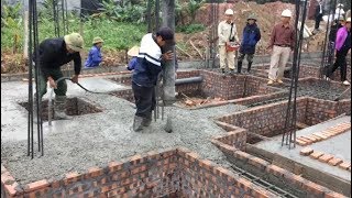 Build Houses Step By Step  Traditional Beam Foundation Building Using Ready Mixed Concrete [upl. by D'Arcy]