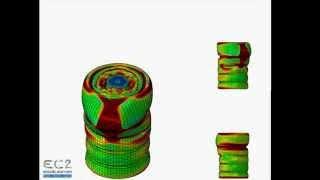 Compression dune bouteille en plastique remplie deau Abaqus [upl. by Horten547]