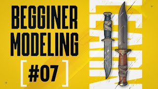 Fase 17  Highres Step 2  3D Modeling Tactical Knife [upl. by Aicenet]