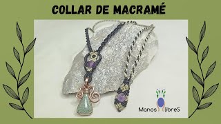 Collar de macramé con hilo encerado  Tutorial paso a paso [upl. by Bouley924]