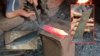 making a new sharp knife  full process  blacksmith ASMR [upl. by Rosa]