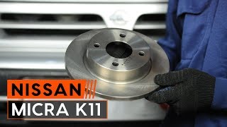 Hoe een remschijven en remblokken vervangen op een NISSAN MICRA 2 Hatchback HANDLEIDING AUTODOC [upl. by Delanty]