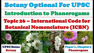 International Code for Botanical Nomenclature II ICBN II Plant Nomenclature II Botany optional Video [upl. by Hunger453]