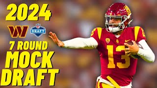 Trading UP to 1  2024 Washington Commanders NFL Mock Draft [upl. by Carrew92]