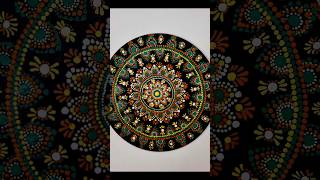 My 1st attempt of dot Mandala art indianart walldecor SriSriArtWorld viral shorts trending [upl. by Annaehs]