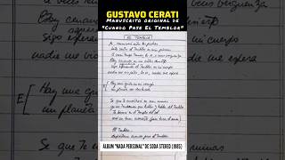 Gustavo Cerati Manuscrito de quotCuando Pase El Temblorquot  Soda Stereo Nada Personal 1985  shorts [upl. by Andris]