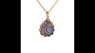 Stauer Tanzanite amp Diamond Pear Cluster Lace Pendant Necklace in Yellow Gold [upl. by Castle]