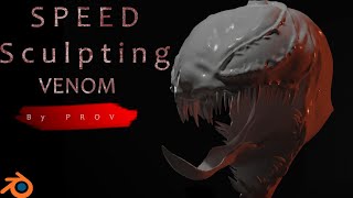 Sculpting Venom in Blender Speed Sculpting Blender 280 [upl. by Dorella]