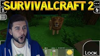 Survivalcraft 2  IM LEARNING THE BASICS WE FOUND A LION Lets Play [upl. by Lleynod]