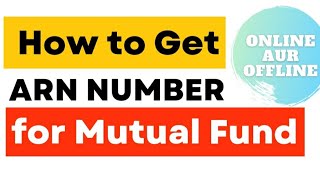 How to get ARN Number for Mutual Fund   AMFI Certification [upl. by Heiskell4]