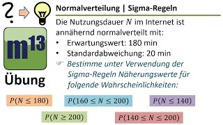 Normalverteilung Wahrscheinlichkeiten mit SigmaRegeln berechnen [upl. by Donelson]