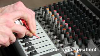 Behringer PMP3000 Xenyx 2442FXUSB how to clean channel fader tutorial [upl. by Shoshana]