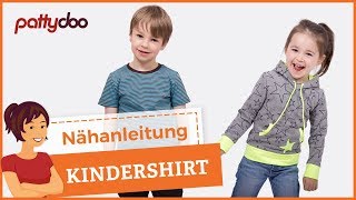 Kindersachen nähen  ShirtPullover mit Kapuze und Bündchen [upl. by Gensler480]