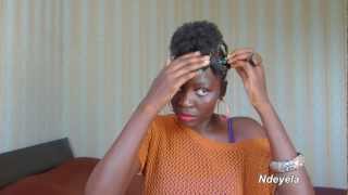 Cheveux naturels coiffures avec 5 tresses africainesNdeyela style [upl. by Teri98]