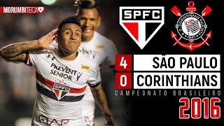 São Paulo 4x0 Corinthians  2016  COM CUEVA quotMAESTROquot TRICOLOR DÁ SHOW EM GOLEADA NO MAJESTOSO ⚽ [upl. by Hannahc865]