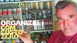 Olha o que aprontei ORGANIZEI TODO O ARTESANATO COM GARRAFAS DE VIDRO COM CUSTO ZERO  reciclagem [upl. by Lavro286]