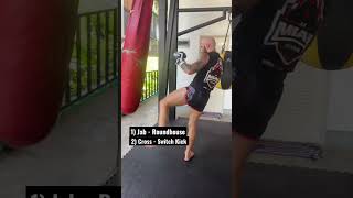 Muay Thai heavy bag workout 4 effective combos for beginners 🥊 [upl. by Arukas]