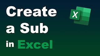 6  Creating a Sub in Excel VBA how to create a subroutine amp the diff between public and private [upl. by Elacim]