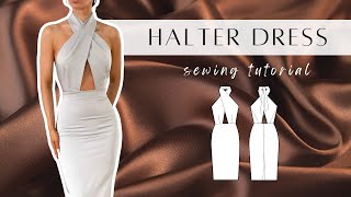 DIY Cross Over Halter Neck Dress Tutorial  How To Make a Cross Over Halter Neck Dress Tutorial [upl. by Rezzani593]