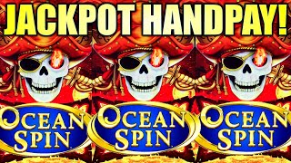 ★JACKPOT HANDPAY★ OCEAN SPIN ⚔️ PIRATE’S RICHES Slot Machine Konami Gaming [upl. by Epperson128]