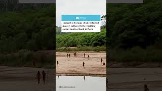 Incredible footage of uncontacted tribe wielding spears in Peru [upl. by Margret13]