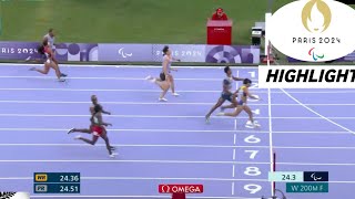 Paralympic 2024 Athletics Womens 200m T11 Final Highlights Today  Geber Dos Santos Breaks Gold [upl. by Htiek]