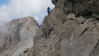 Sgurr Alasdair and Sgurr Mhic Choinnich via Collies Ledge Black Cuillin Isle of Skye 230821 [upl. by Ahseirej330]