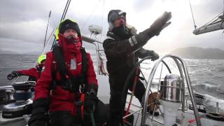 How to heave to in a yacht – Skip Novaks Storm Sailing [upl. by Ellehcsar]