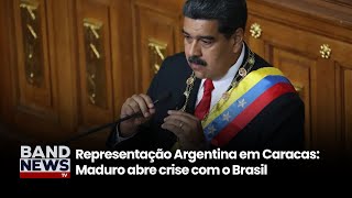 Maduro mantém cerco a embaixada e abre crise com o Brasil  BandNews Tv [upl. by Teragramyram]