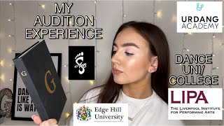 MY DANCE COLLEGEUNI AUDITION EXPERIENCE  EDGE HILL SHOCKOUT LIPA amp URDANG [upl. by Alaster]