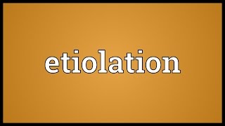 Etiolation Meaning [upl. by Stanhope575]