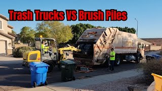 Trash Truck VS Brush Piles [upl. by Aydne]